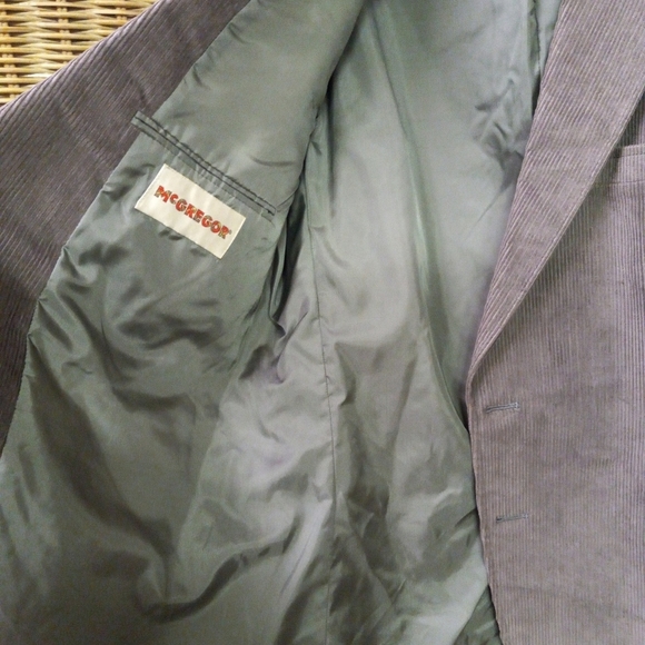 MCGREGOR Corduroy Sports Jacket Blazer Grey Padded Elbow Leather Buttons Sz 42S - Picture 4 of 8